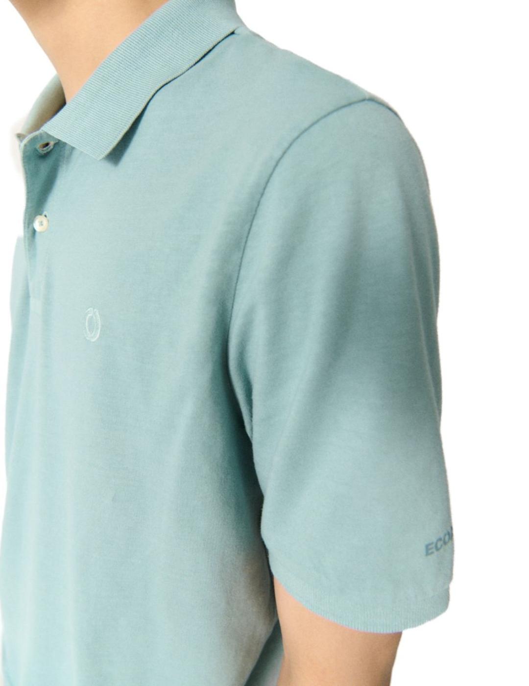 Polo Ecoalf manga corta verde para hombre-a