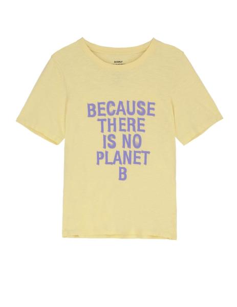 Camiseta Ecoalf manga corta amarilla de mujer a
