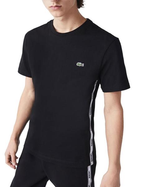 Camiseta Lacoste manga corta negra para hombre-a