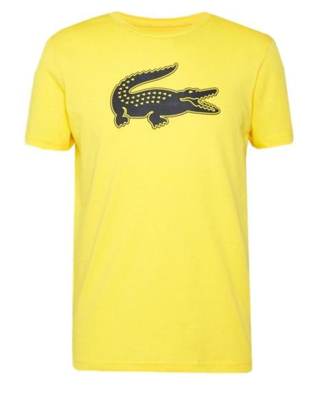 Descubrir principalmente sol Camiseta logo Lacoste amarilla para hombre -a