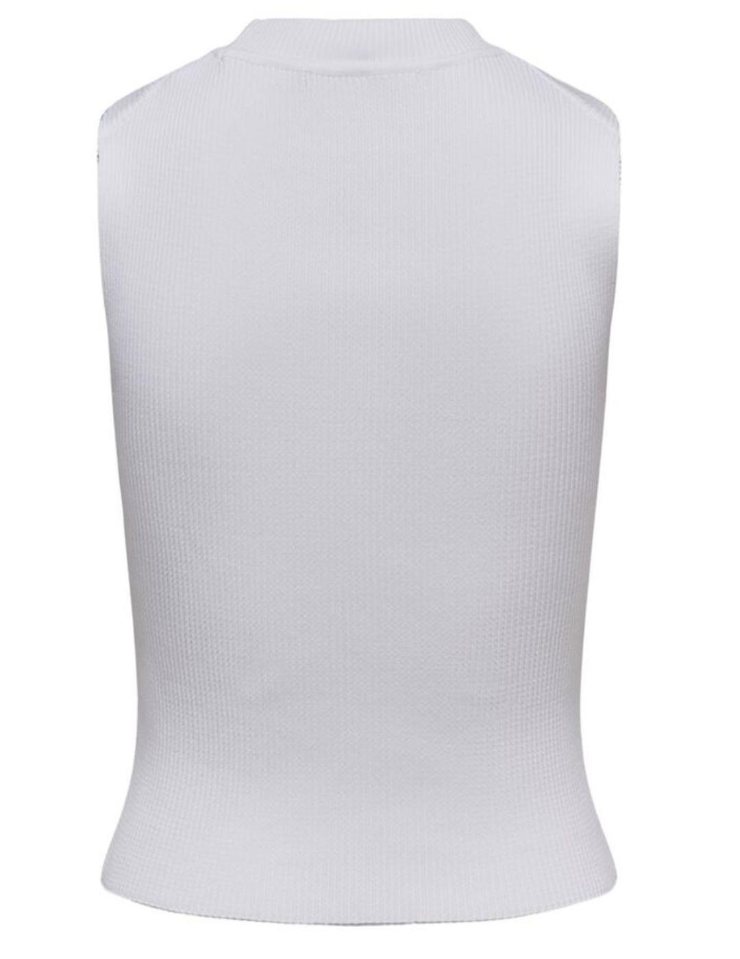 Top Only Bianka de punto blanco para mujer