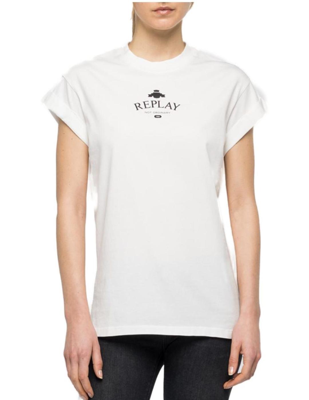 Camiseta Replay blanca para mujer -a