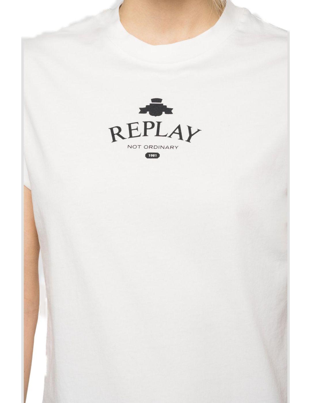 Camiseta Replay blanca para mujer -a