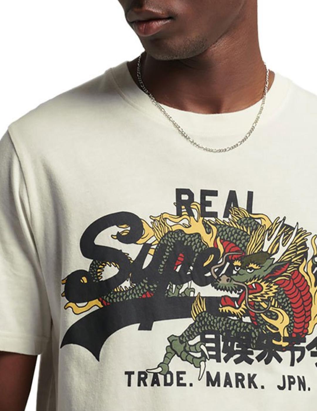 Camiseta Superdry narrative blanca para hombre -a
