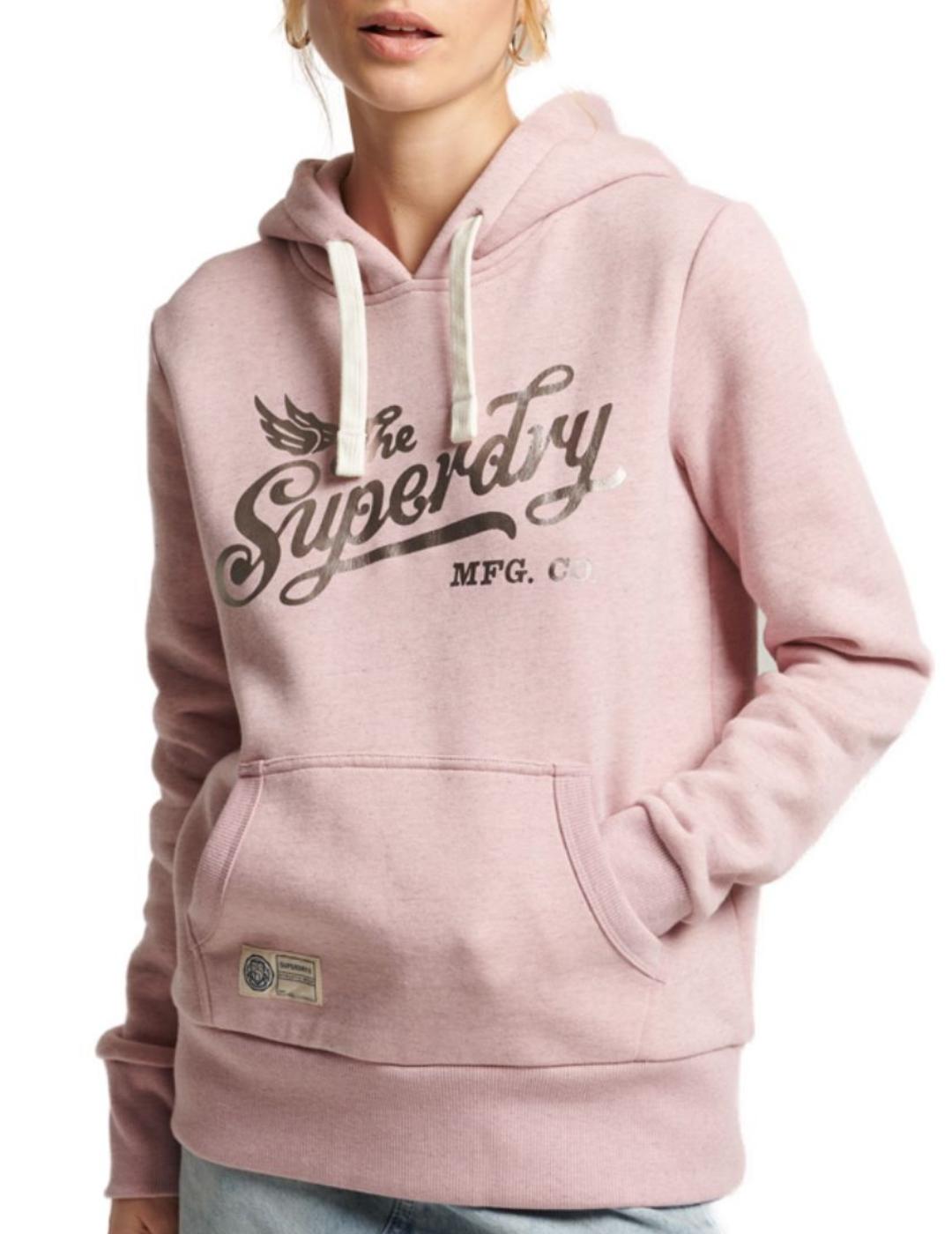 Sudadera Superdry Script rosa para mujer-a