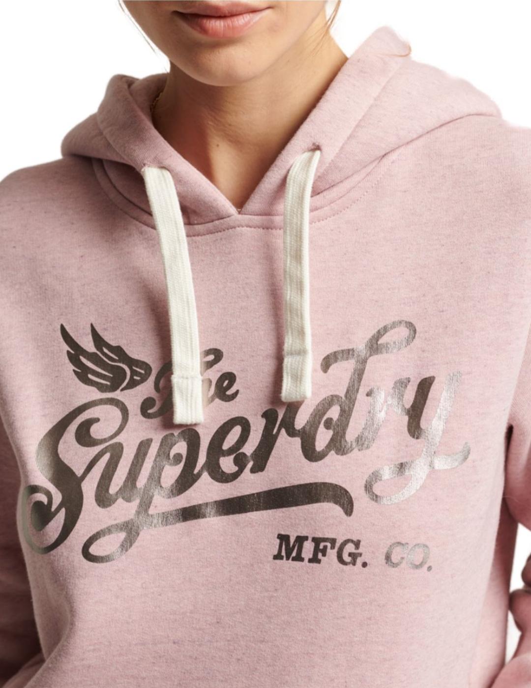 Sudadera Superdry Script rosa para mujer-a