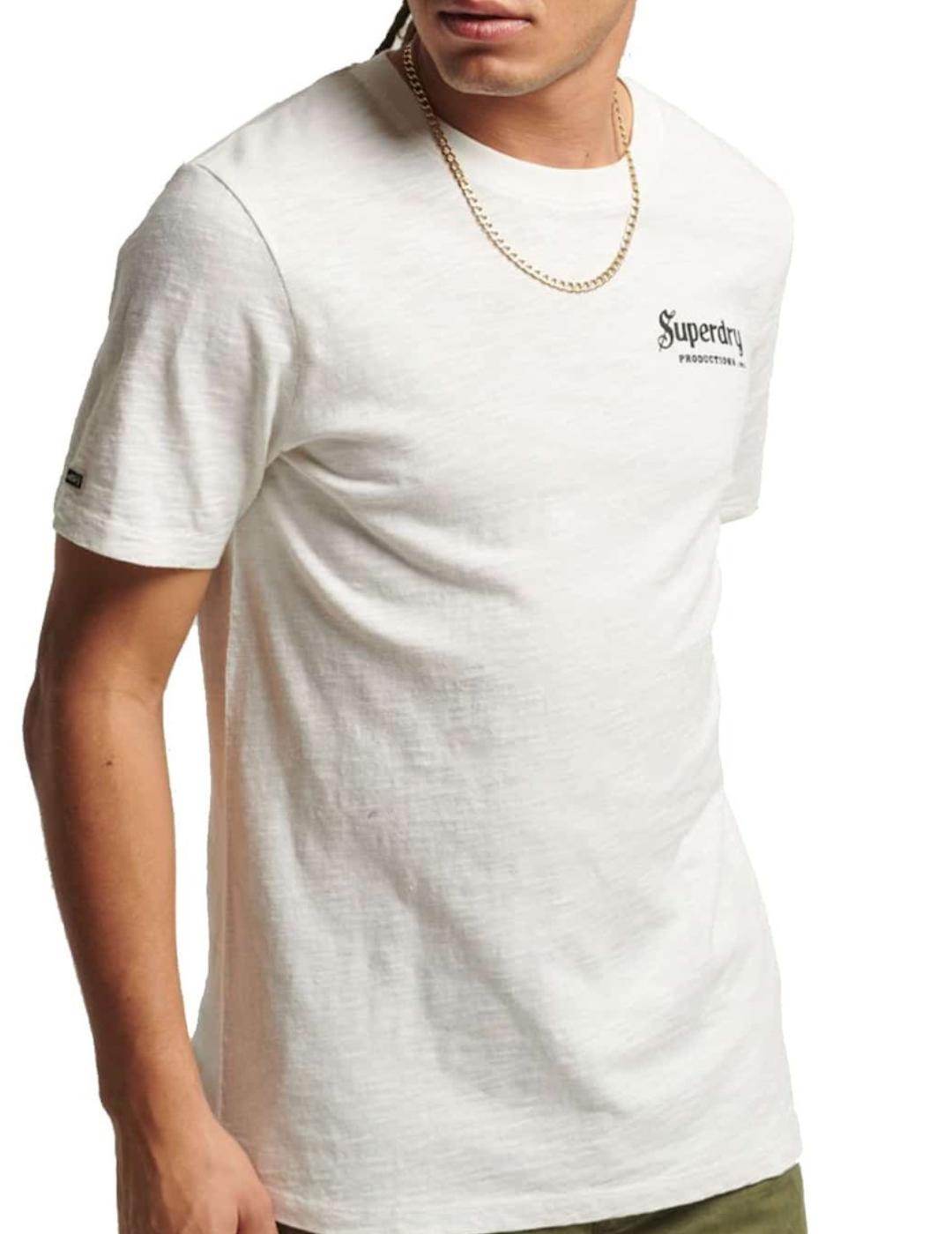 Camiseta Superdry Merch blanca  para hombre -a