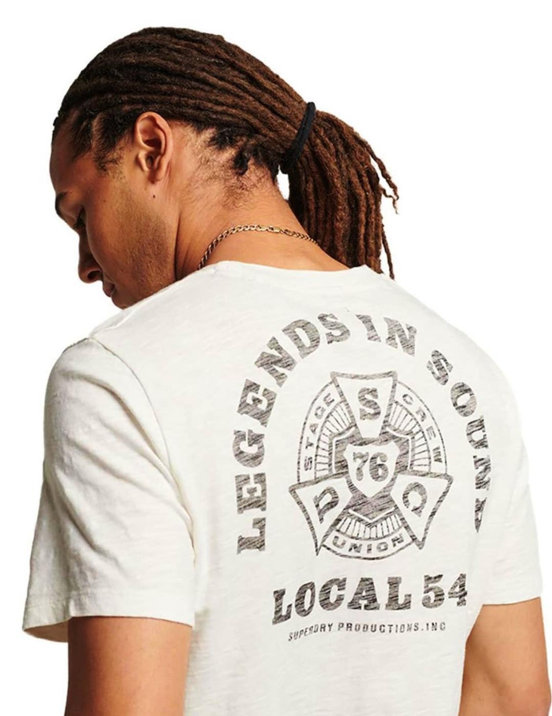 Camiseta Superdry Merch blanca  para hombre -a