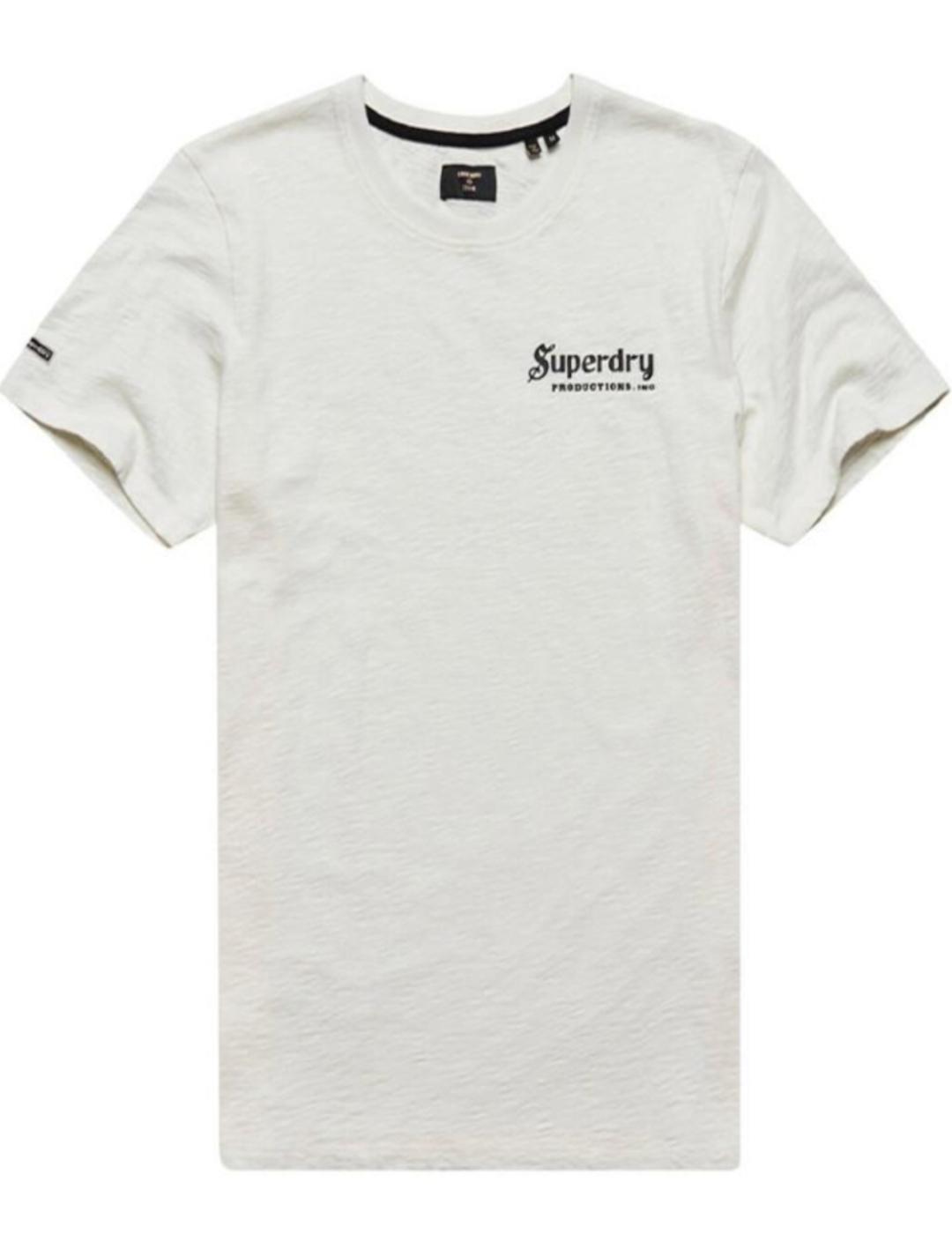 Camiseta Superdry Merch blanca  para hombre -a