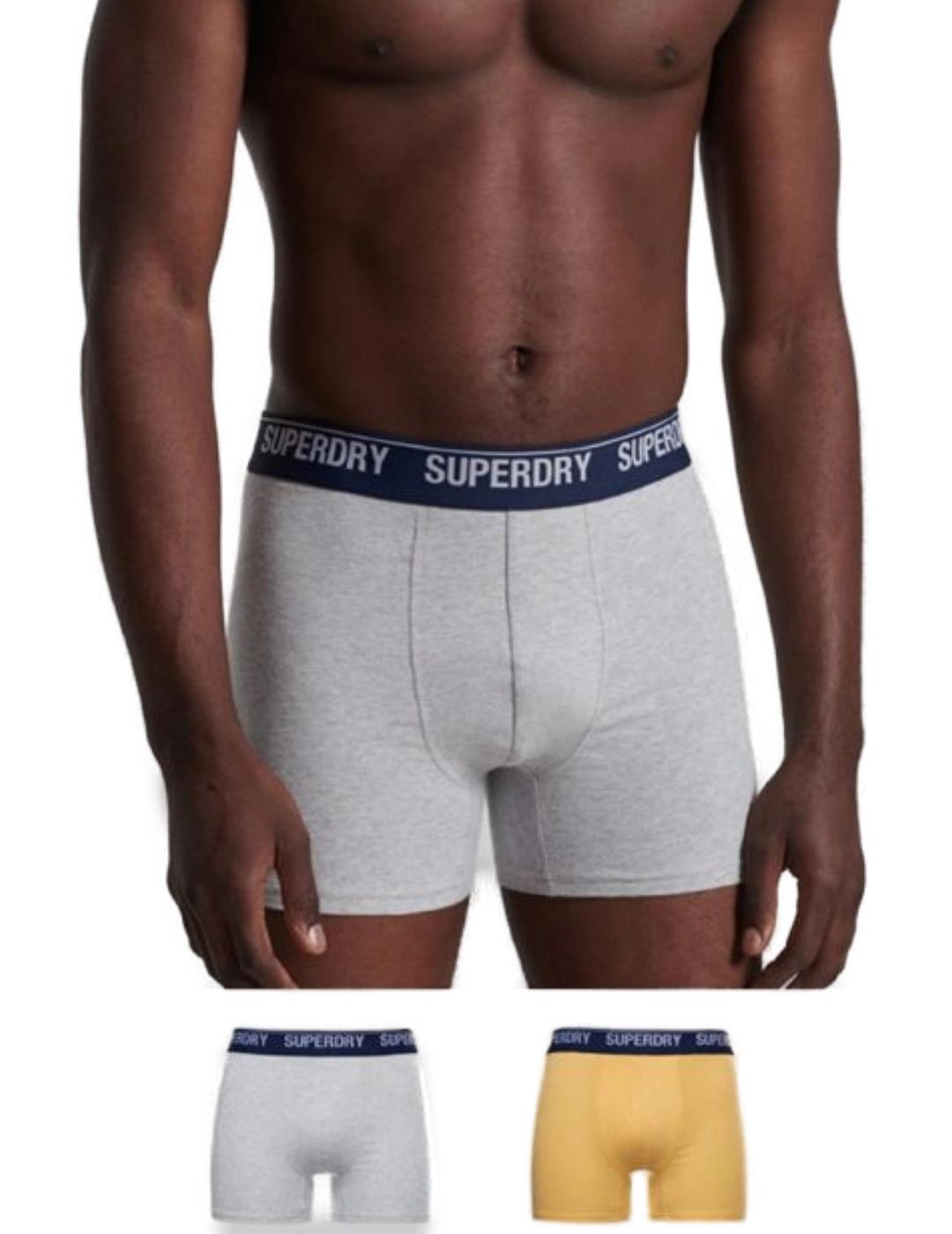 Intimo Superdry pack2 boxer amarillo/gris hombre-a