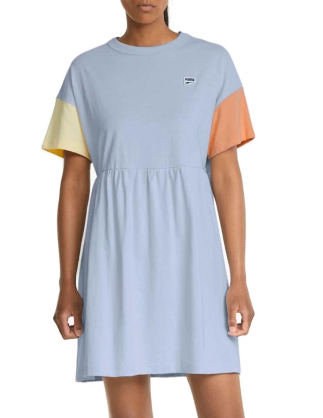 Vestido Puma Downtown celeste para mujer -a