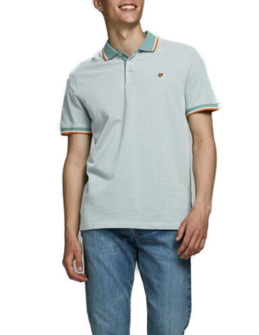 Polo Jack&Jones Luwin verde/naranja para hombre -a