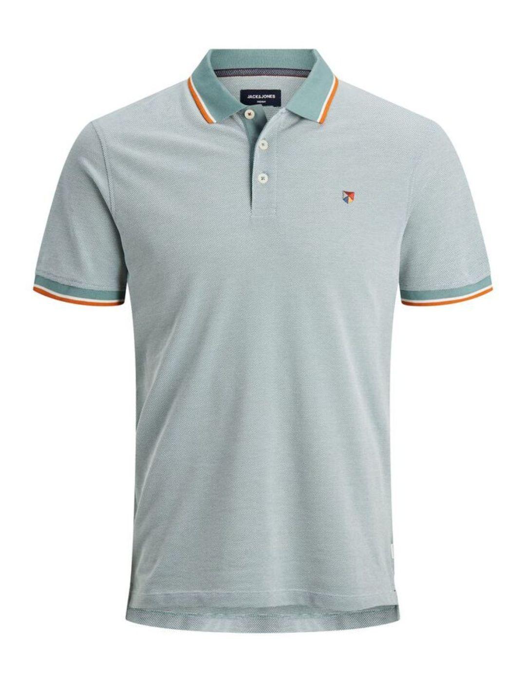 Polo Jack&Jones Luwin verde/naranja para hombre -a