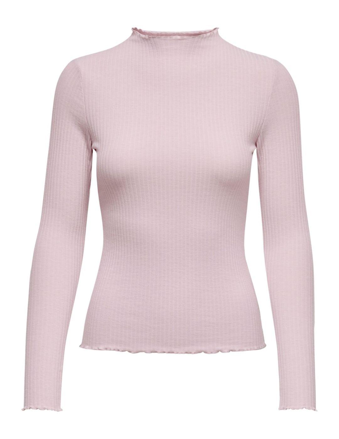 Camiseta Only manga larga rosa palo para mujer-z