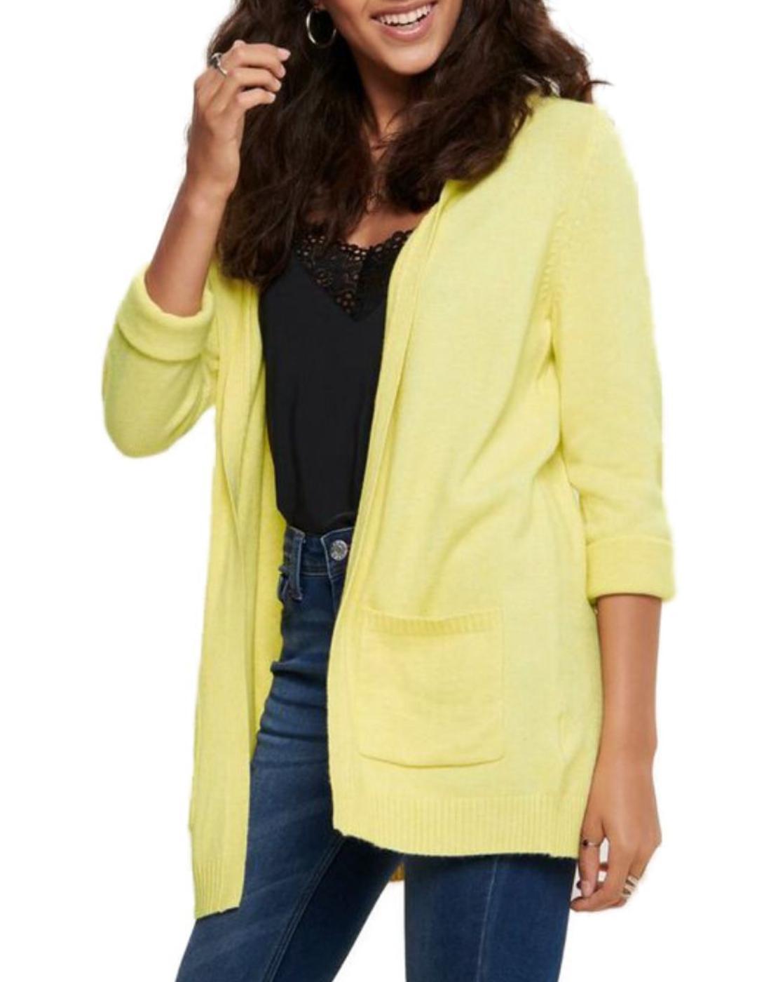 Cardigan Only Lesly amarillo pastel para mujer-a