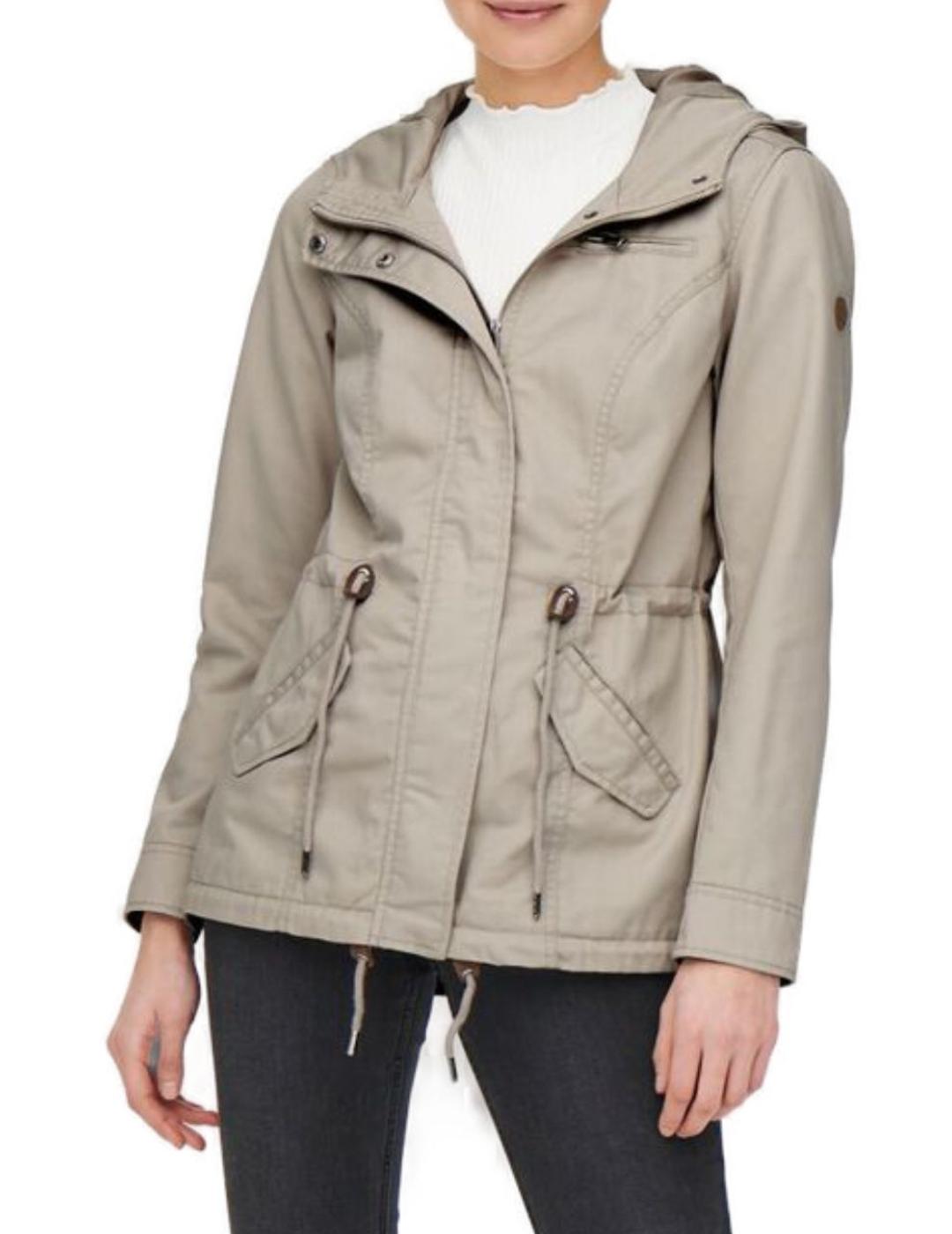 Parka Only Lorca beige para mujer-a