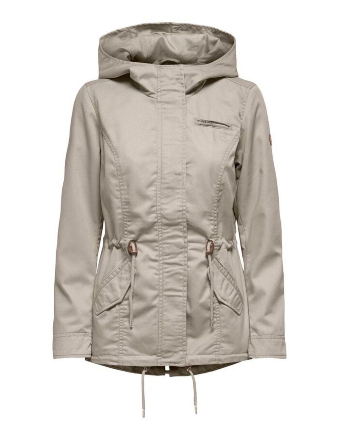 Parka Only Lorca beige para mujer-a
