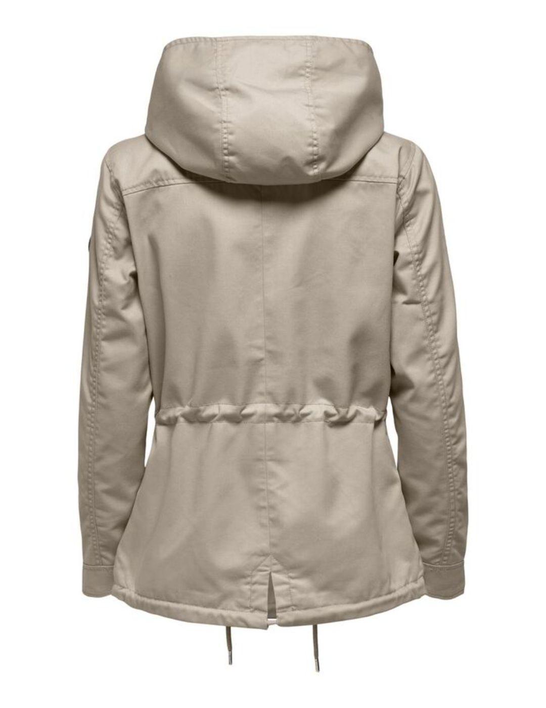 Parka Only Lorca beige para mujer-a