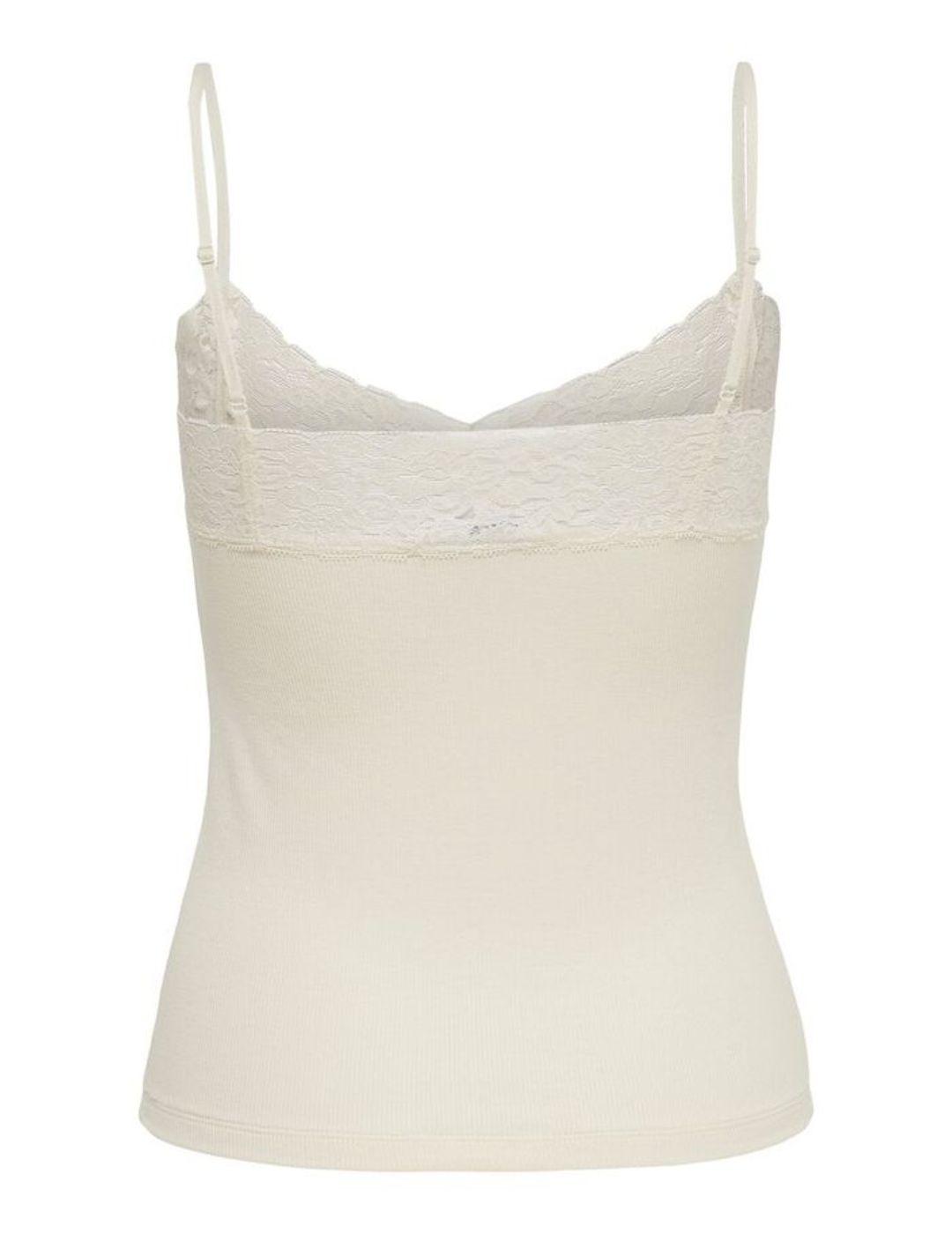 Top Only beige con encaje en el pecho para mujer-a