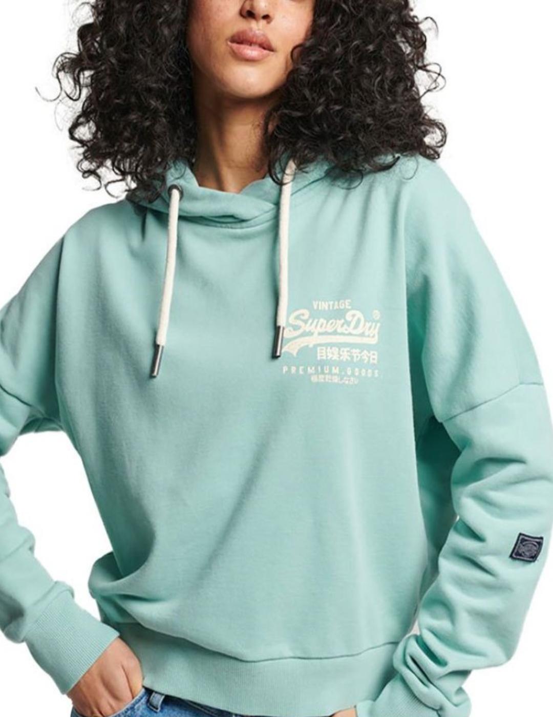 Sudadera Superdry color menta para mujer -a