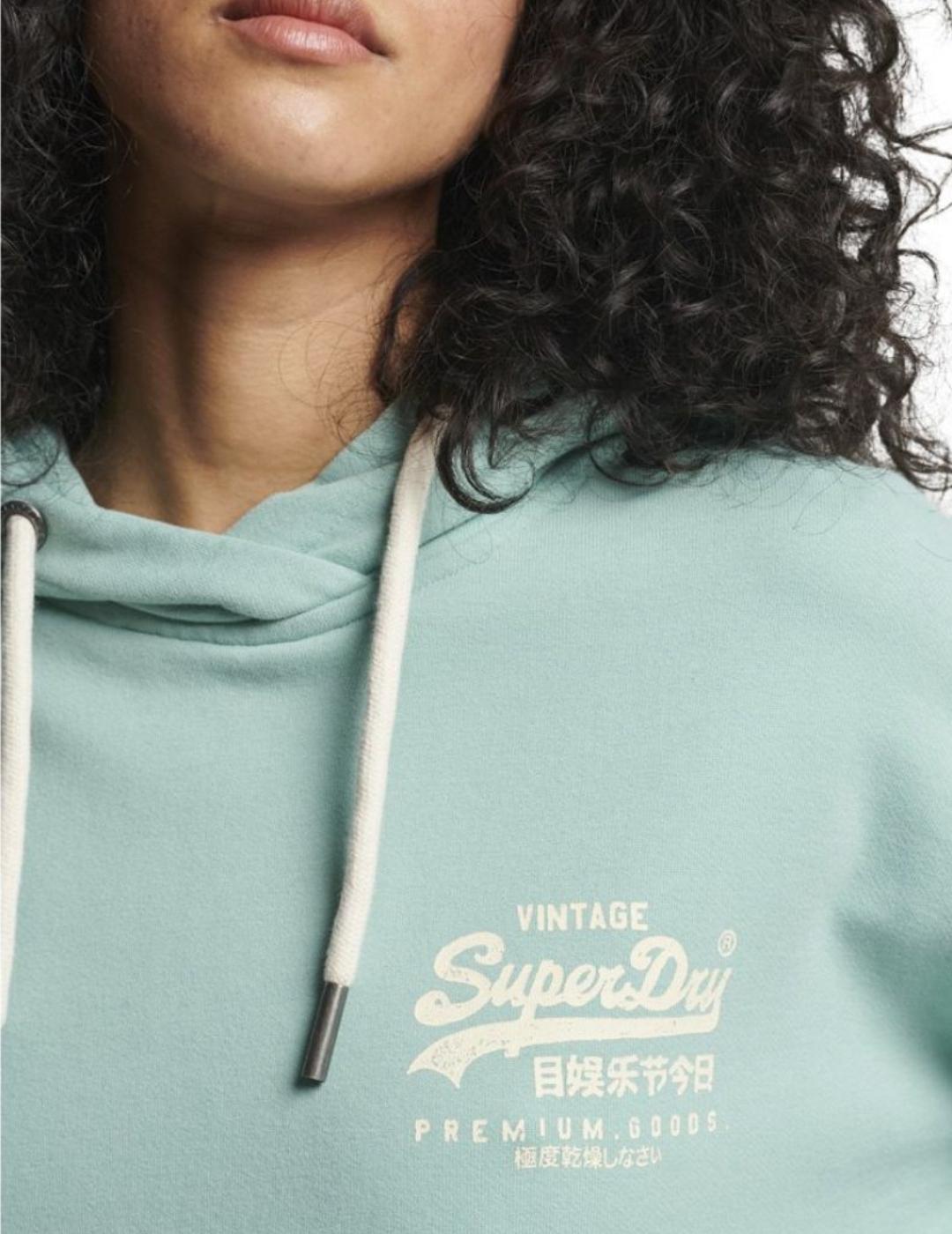 Sudadera Superdry color menta para mujer -a