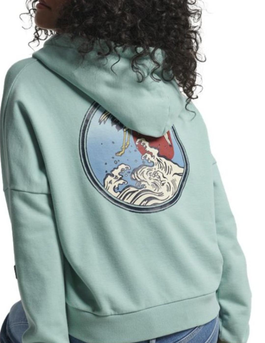 Sudadera Superdry color menta para mujer -a