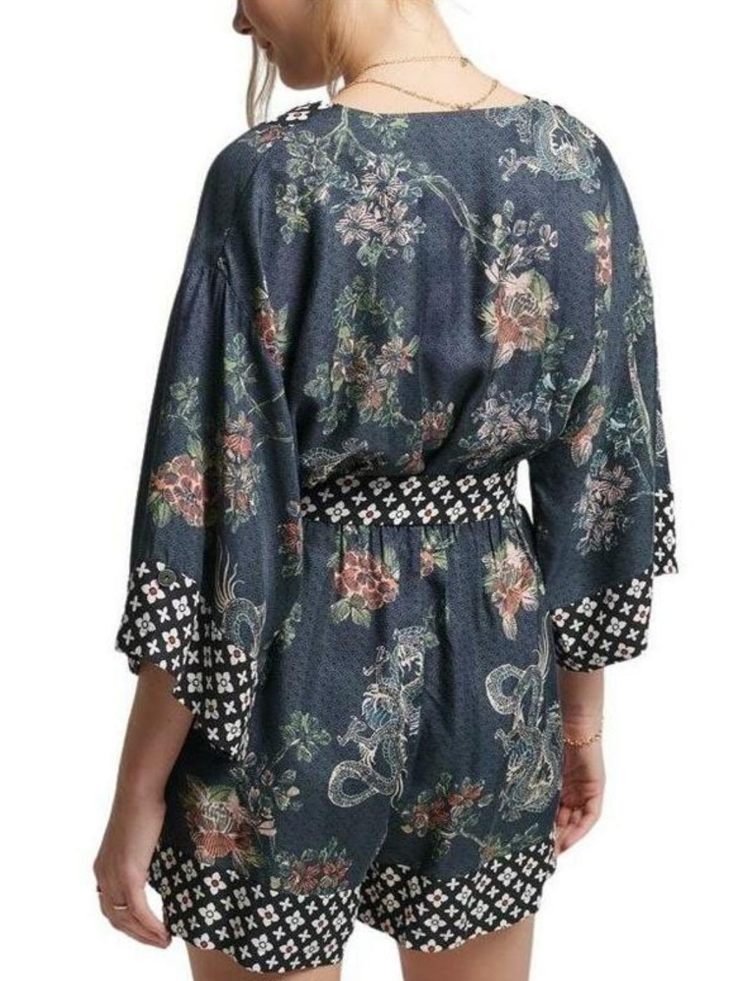 Kimono Superdry Vintage marino para mujer-a