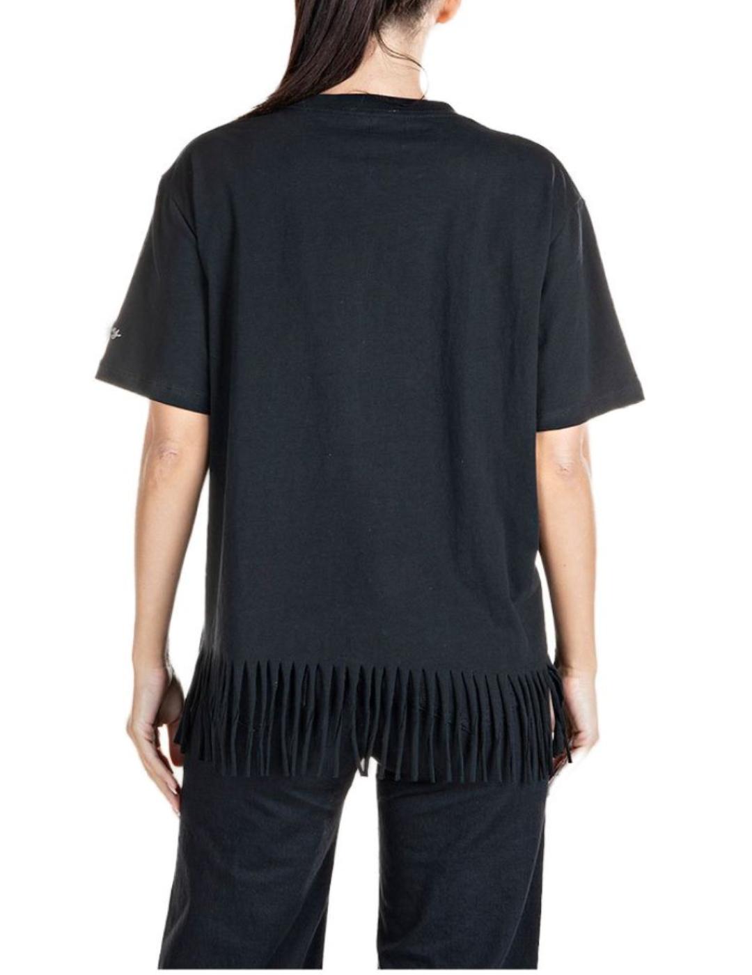Camiseta Replay negra con brillos de mujer -a