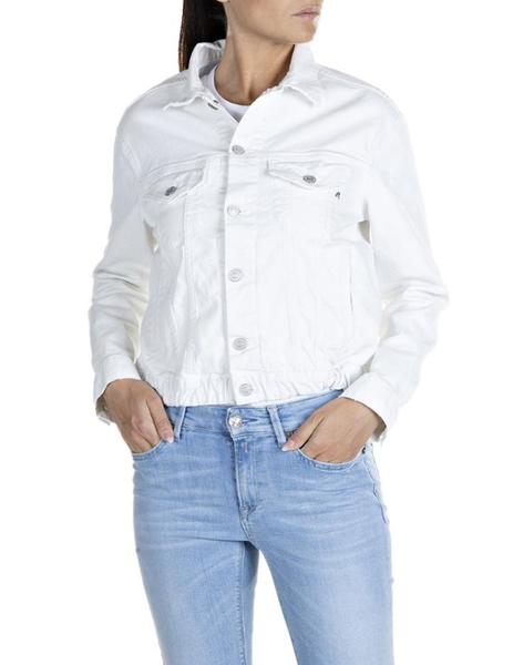 Cazadora vaquera blanca 2025 mujer