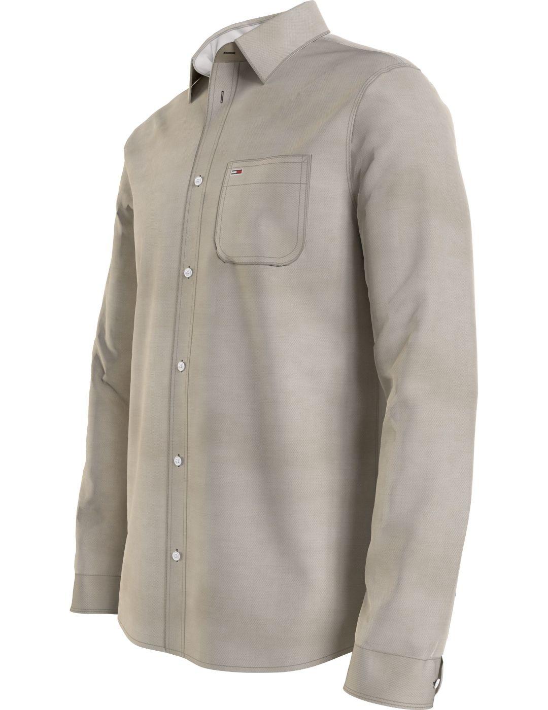 Camisa Tommy lino beige para hombre -a