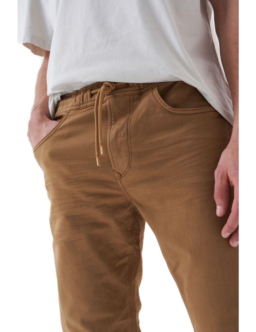 Vaquero Salsa cintura elástica camel para hombre-a