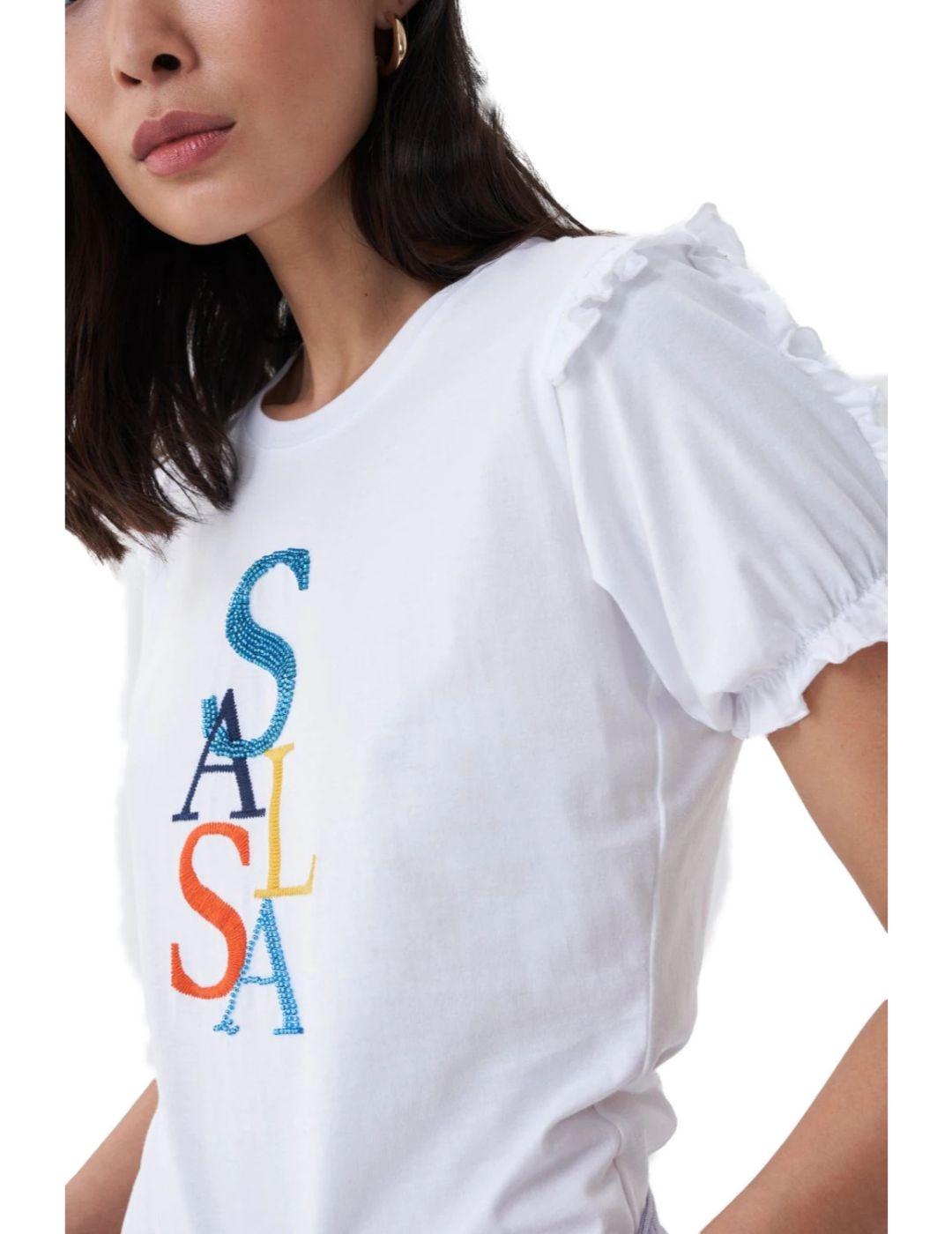 Camiseta logo Salsa blanca para mujer -a