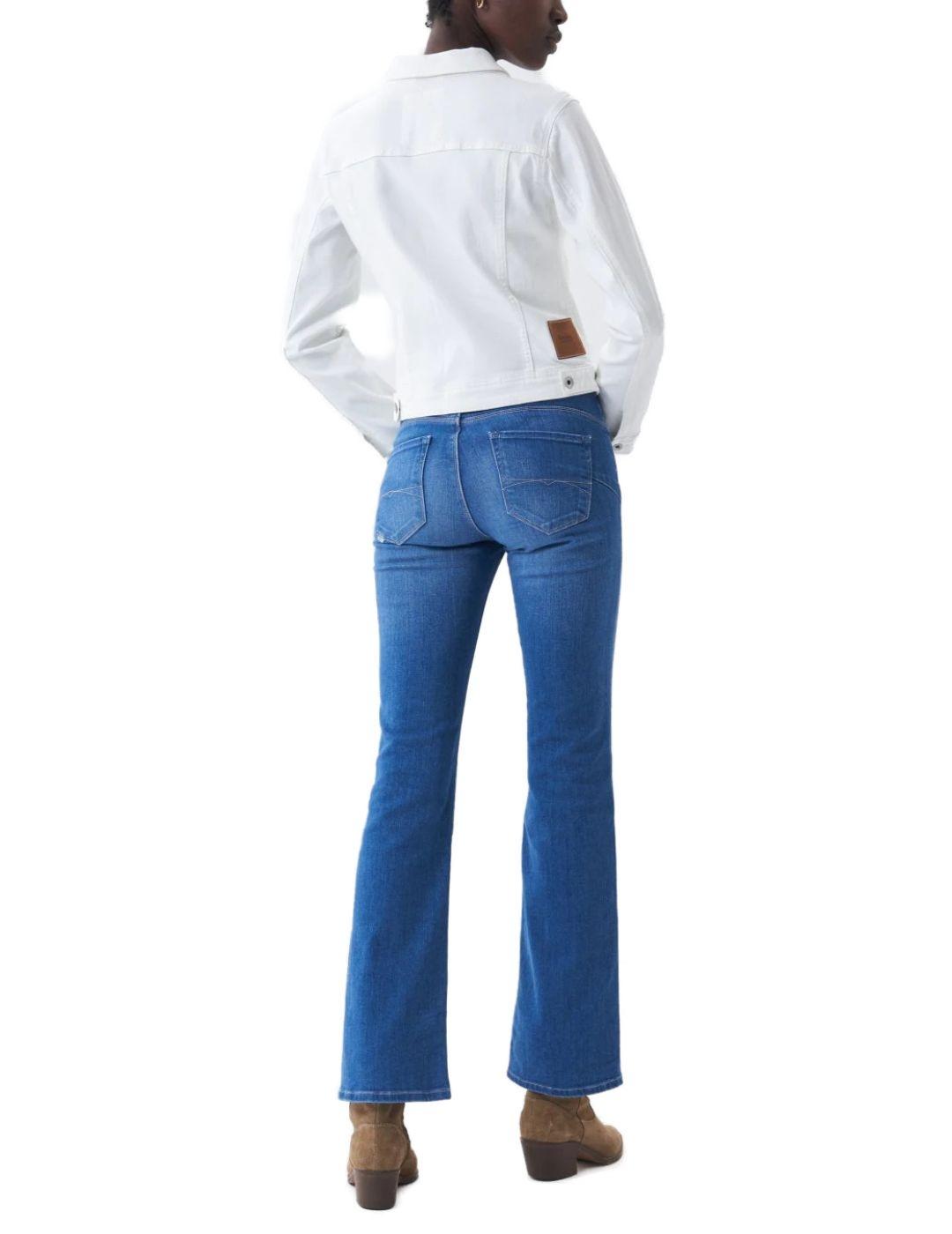 Cazadora Salsa en denim teñido blanco de mujer-a