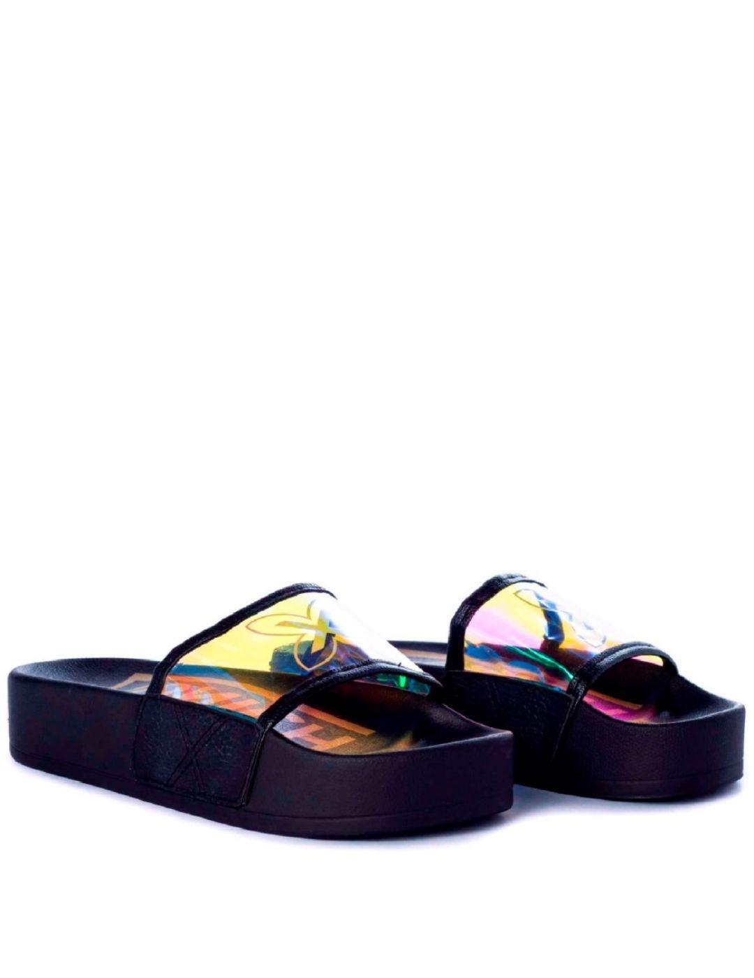 Chanclas Munich platform slider negro para mujer-a