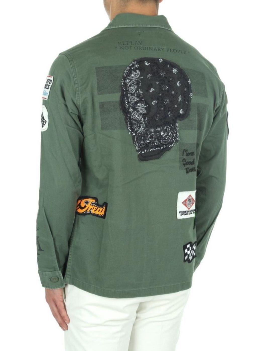 aleación cerca Norteamérica Chaqueta Replay verde para hombre -a