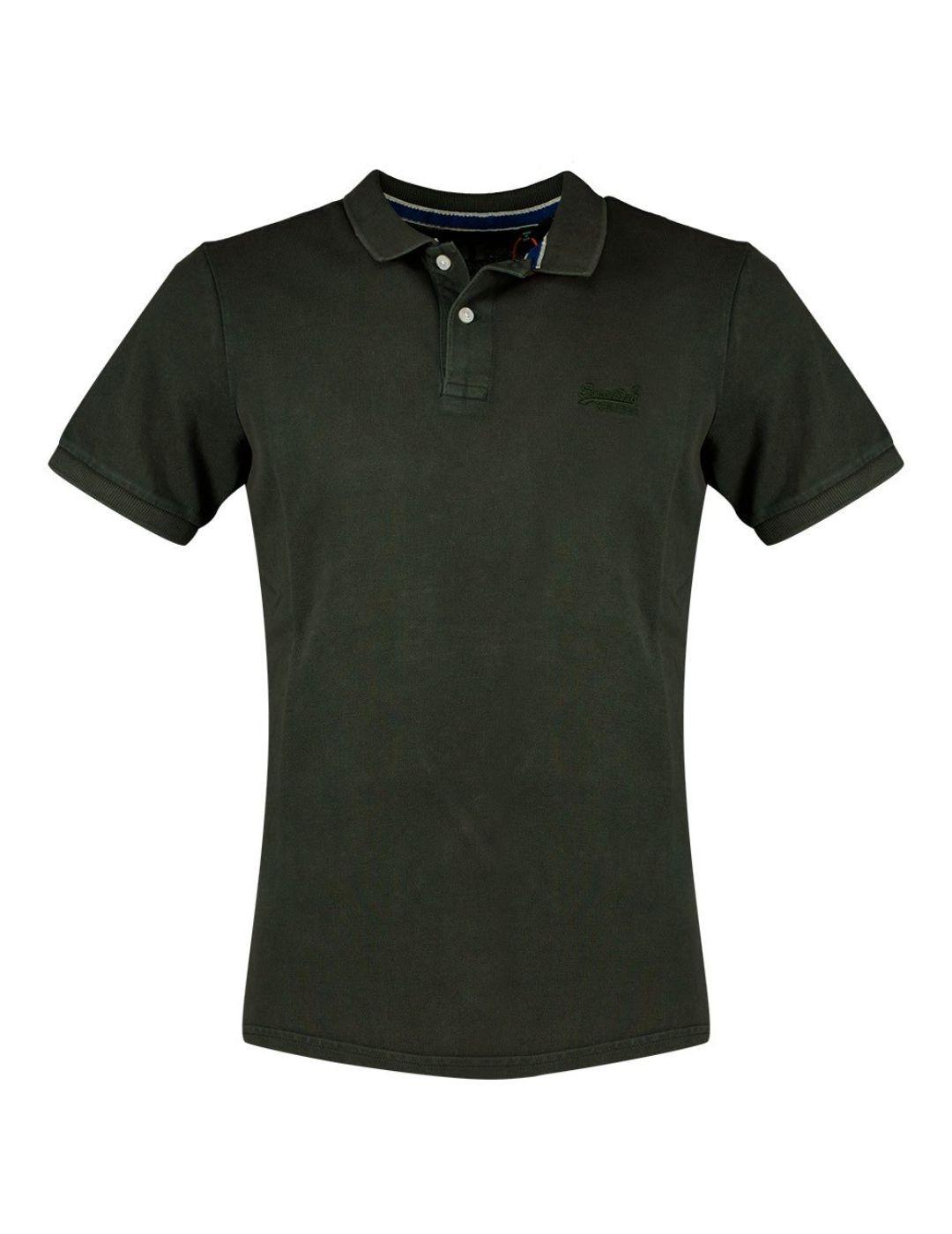 Polo Superdry Destroy verde oscuro para hombre -a