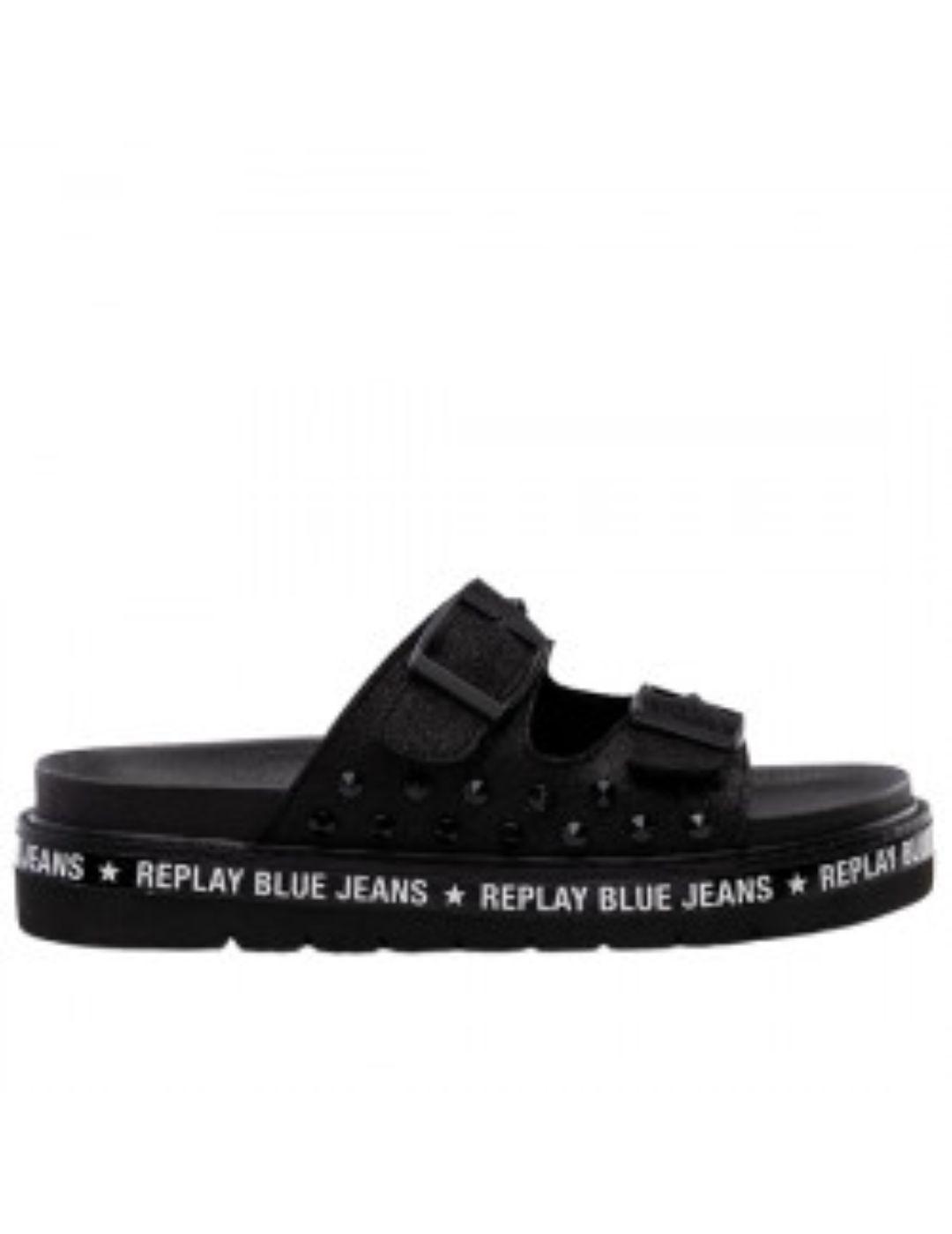 Sandalia Replay Hackberry negro para mujer -a