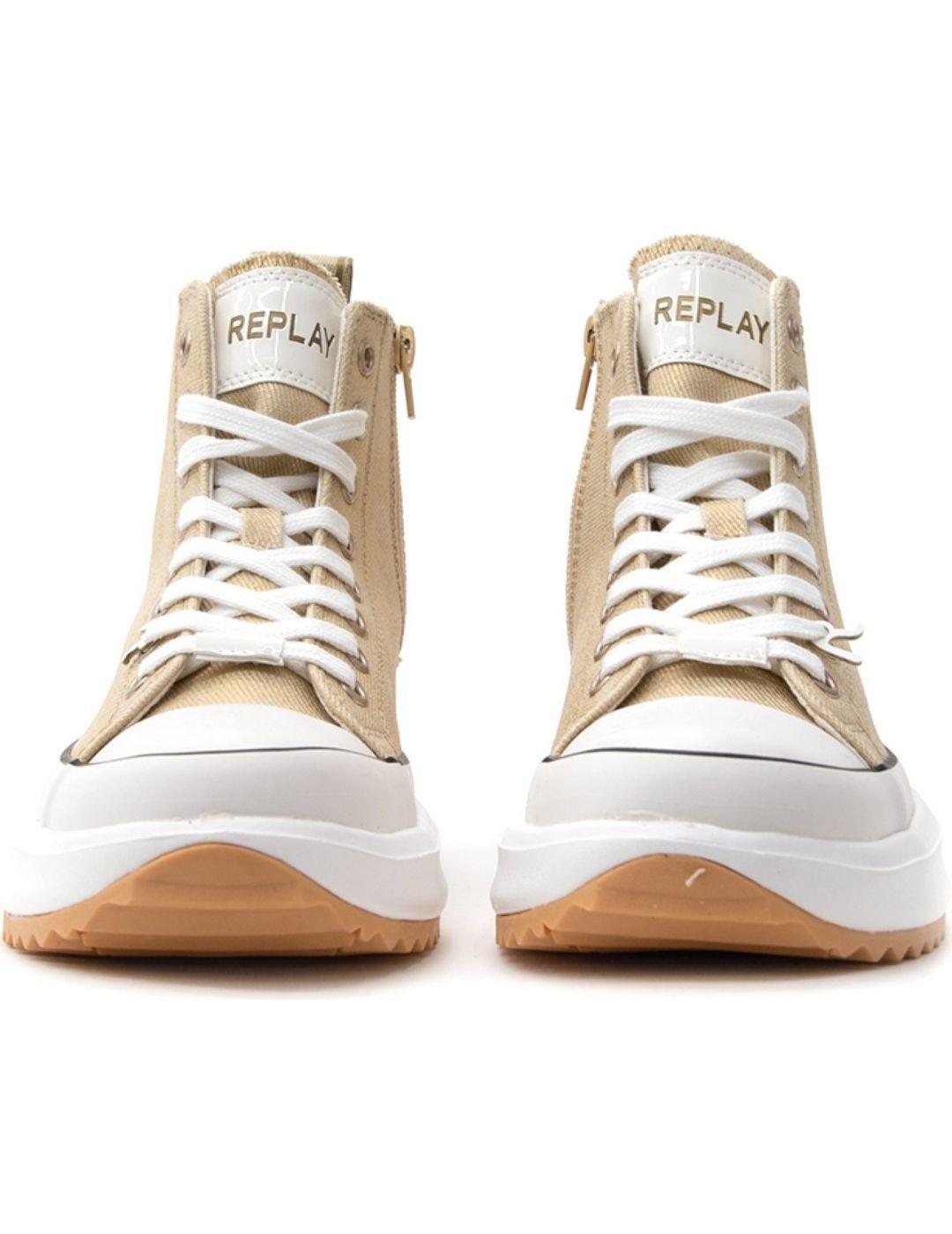 Replay clean beige brillo mujer -a
