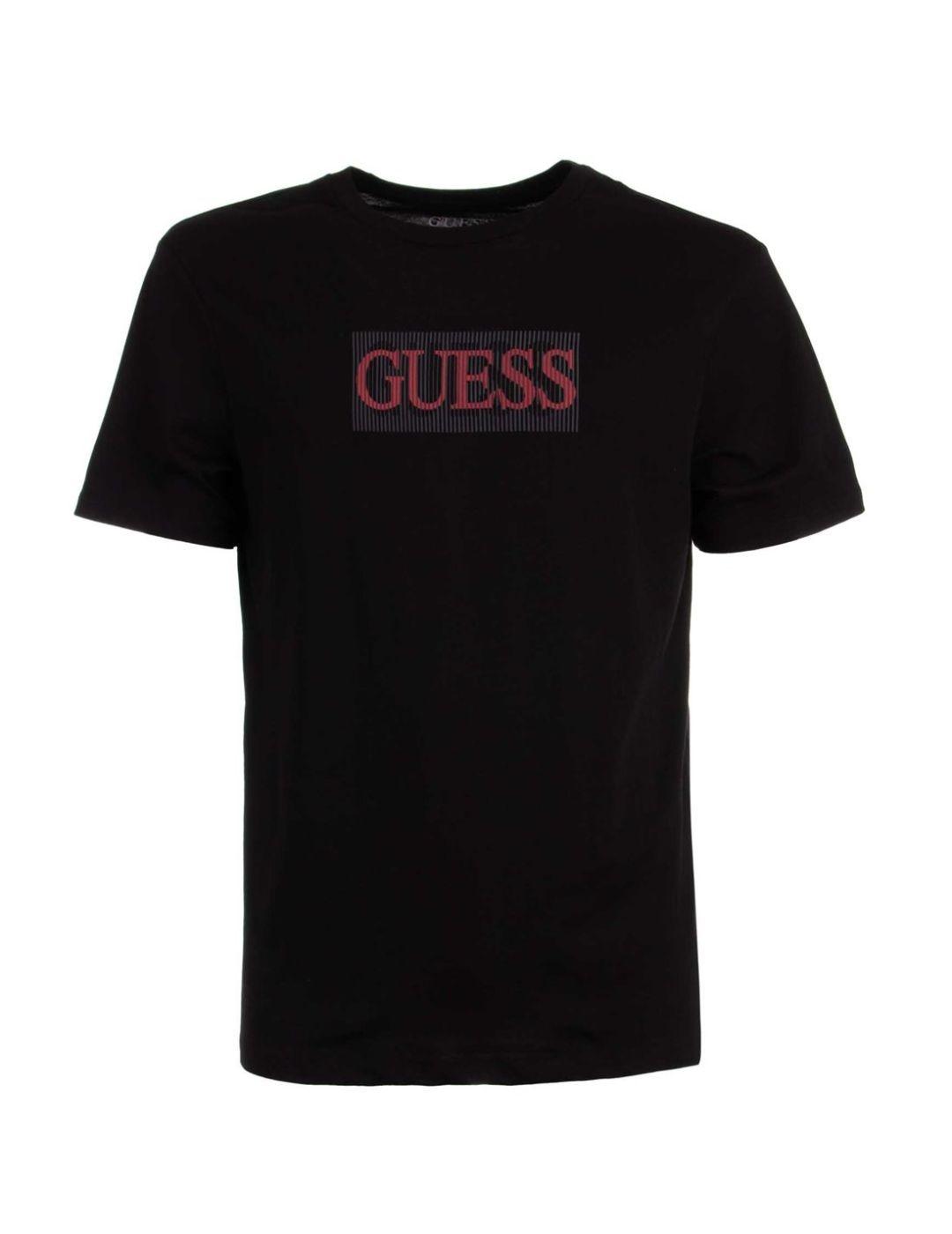 Camiseta Guess Basic negra para hombre-a