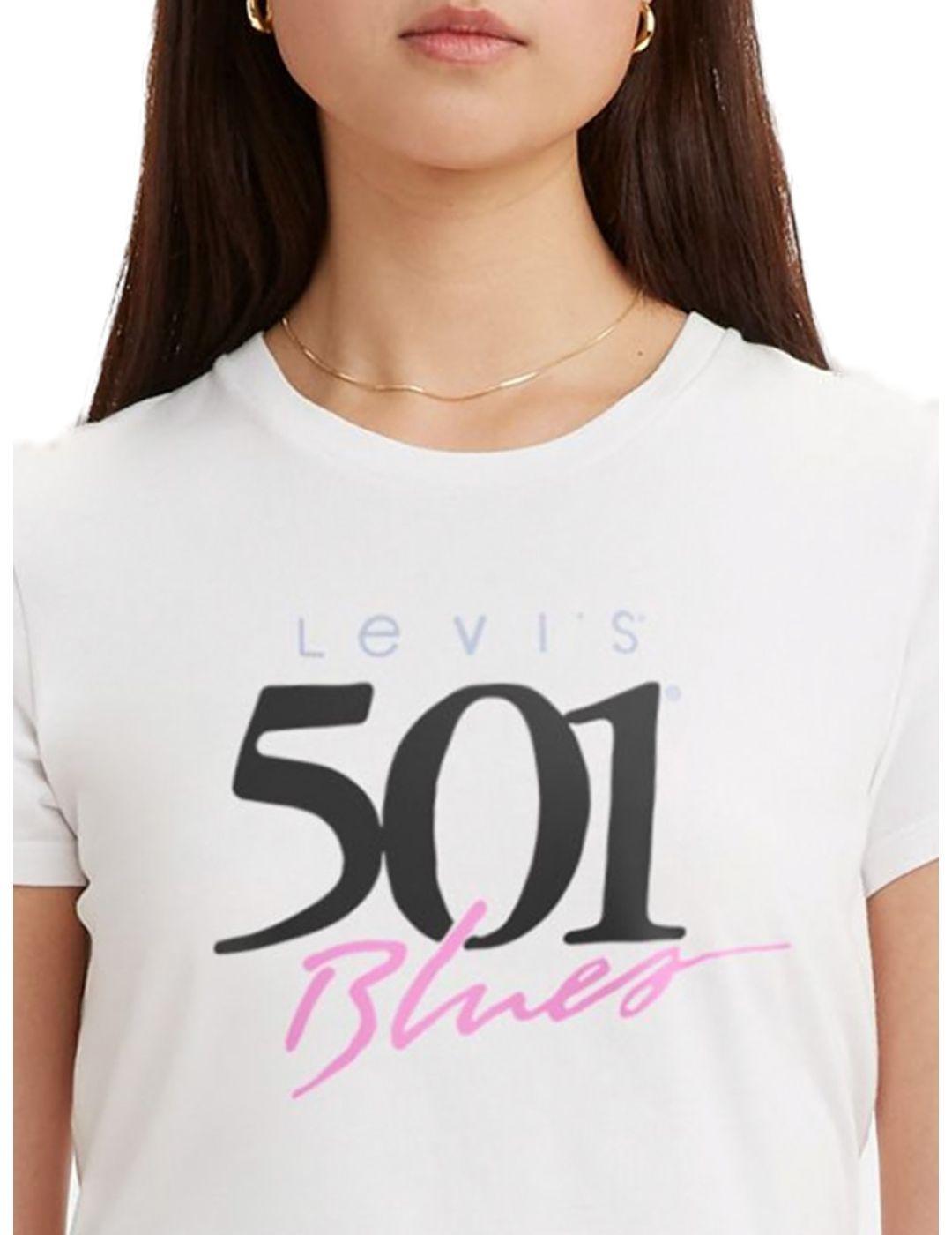 Camiseta Levi's 501 Blues Tee blanca para mujer -a