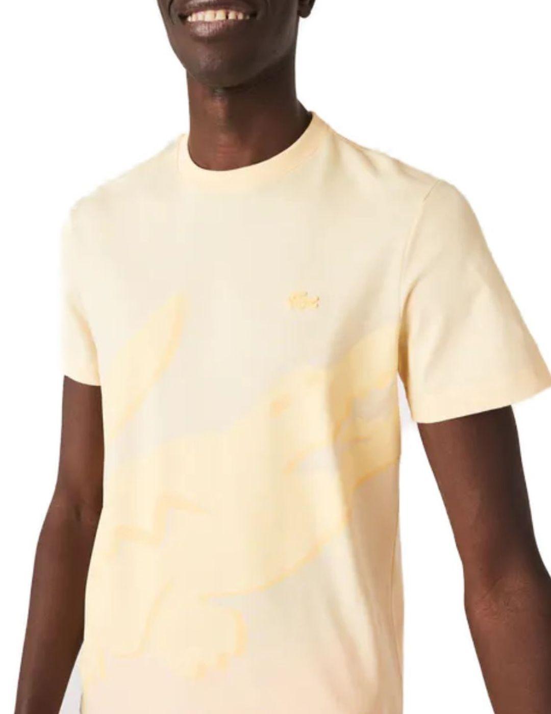 Camiseta Lacoste amarilla logo maxi para hombre-a