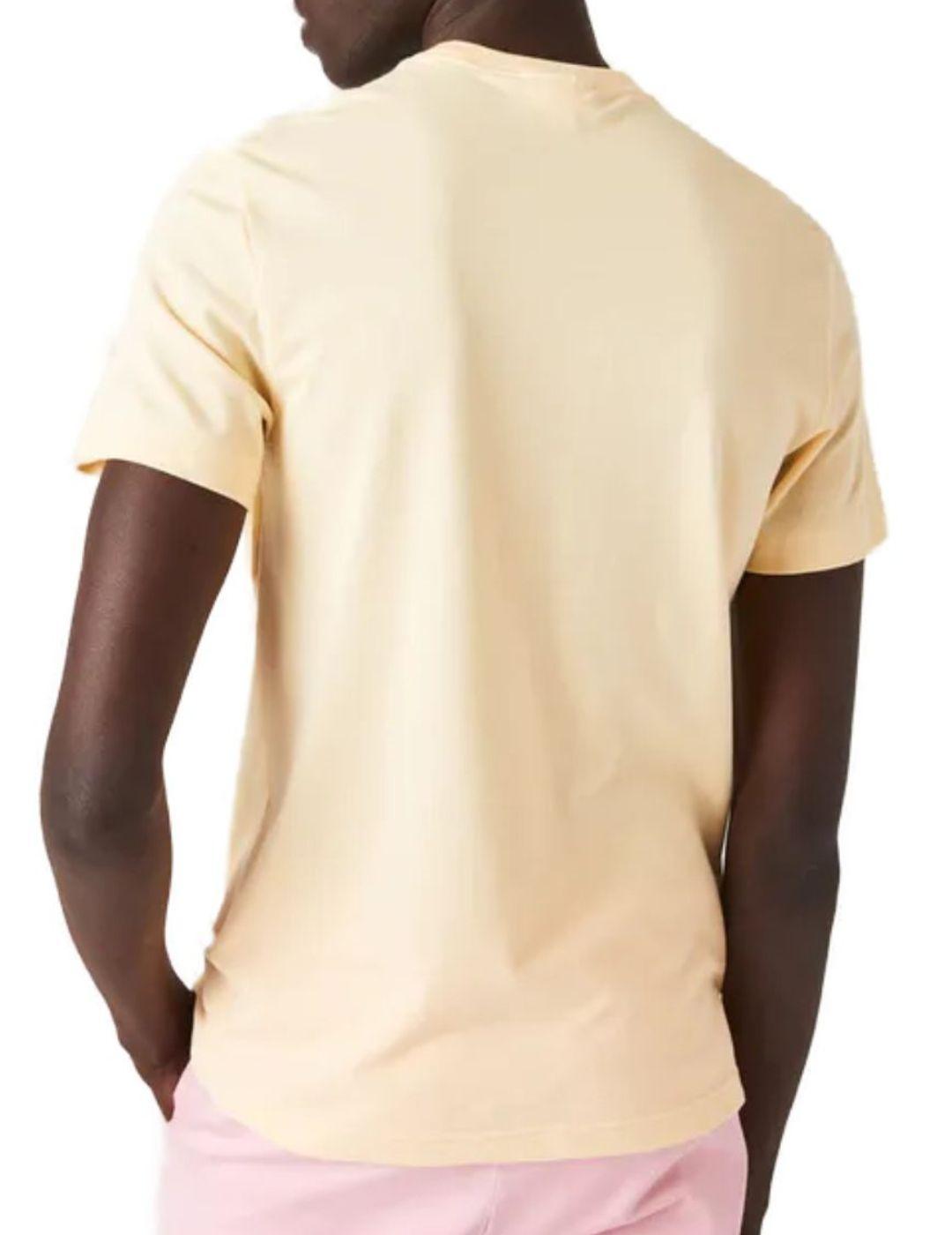 Camiseta Lacoste amarilla logo maxi para hombre-a