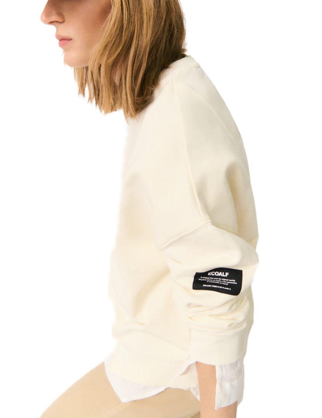 Sudadera asimétrica Ecoalf blanca de mujer-a