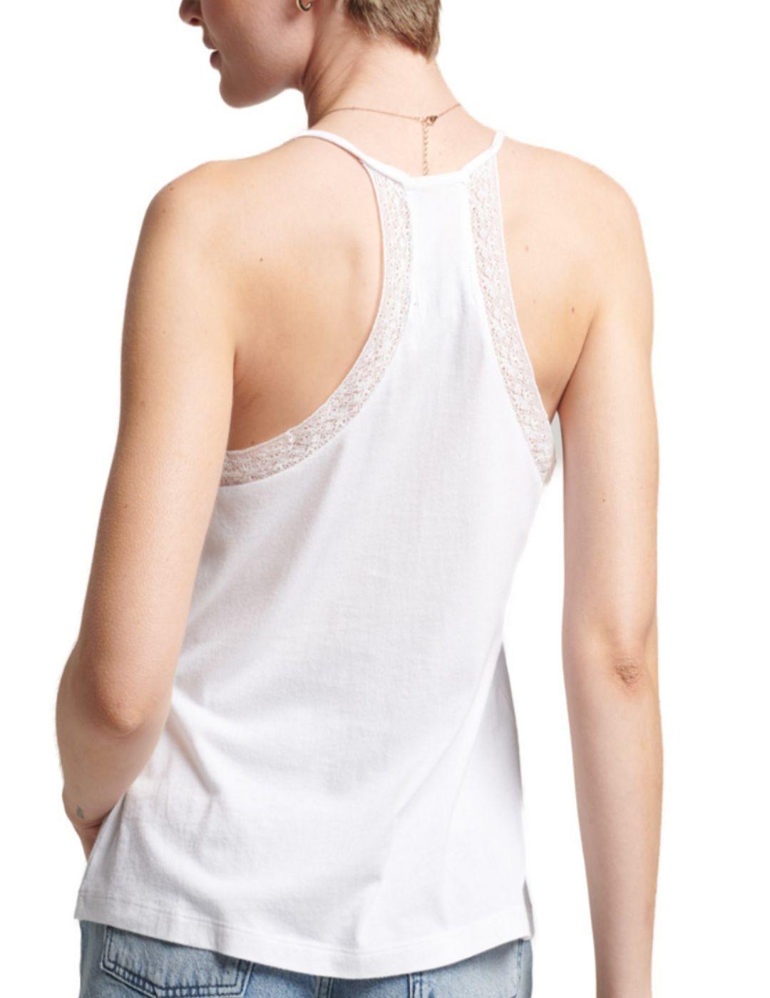 Camiseta Superdry Studios Lace blanca de mujer -a