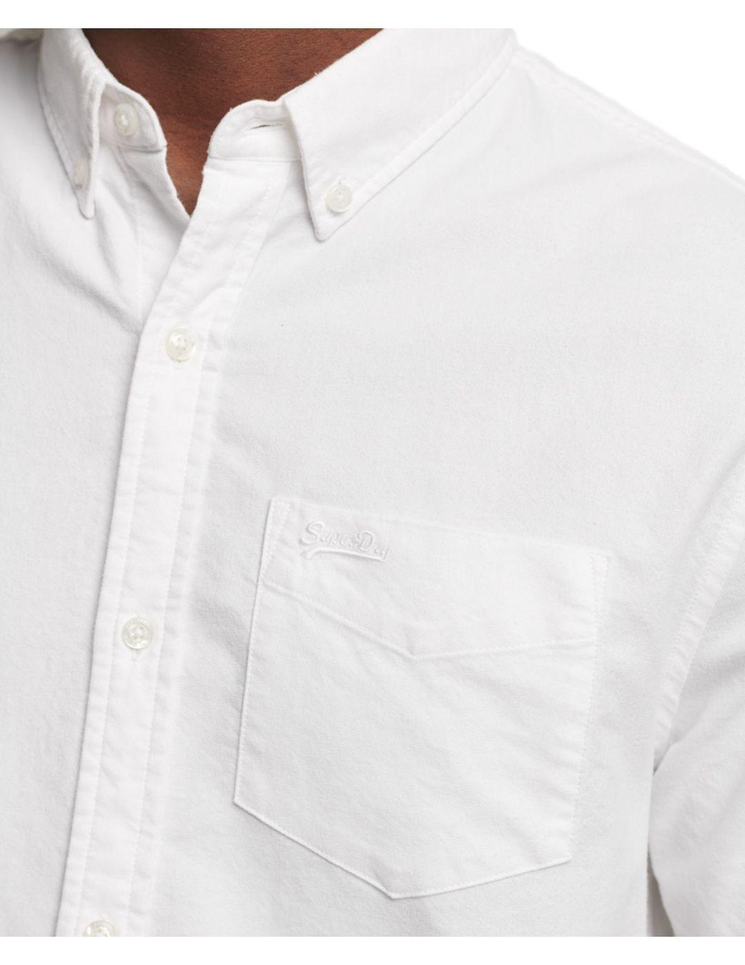 Camisa Superdry camisa oxford blanca de hombre-a