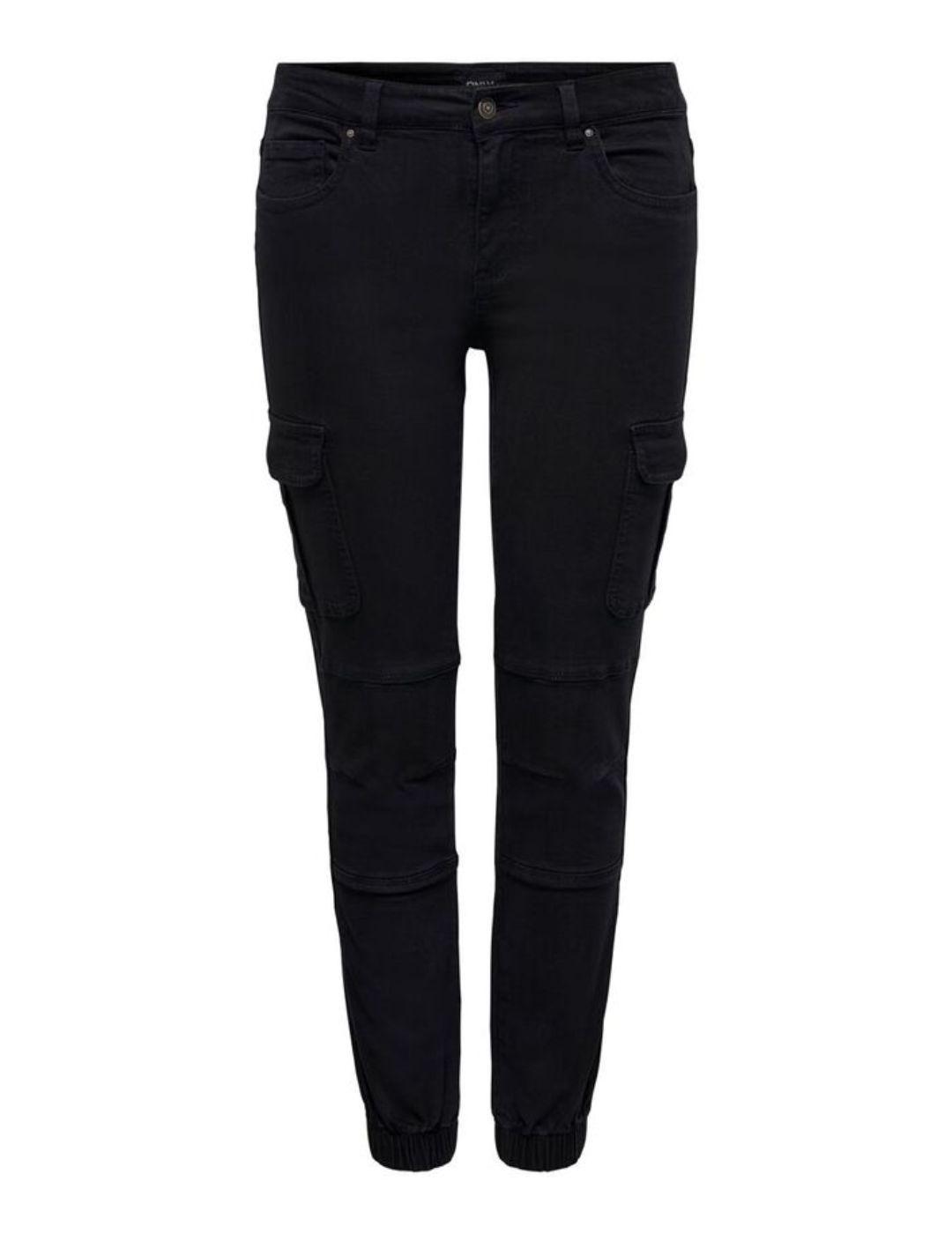 Pantalon Only Missouri cargo negro de mujer