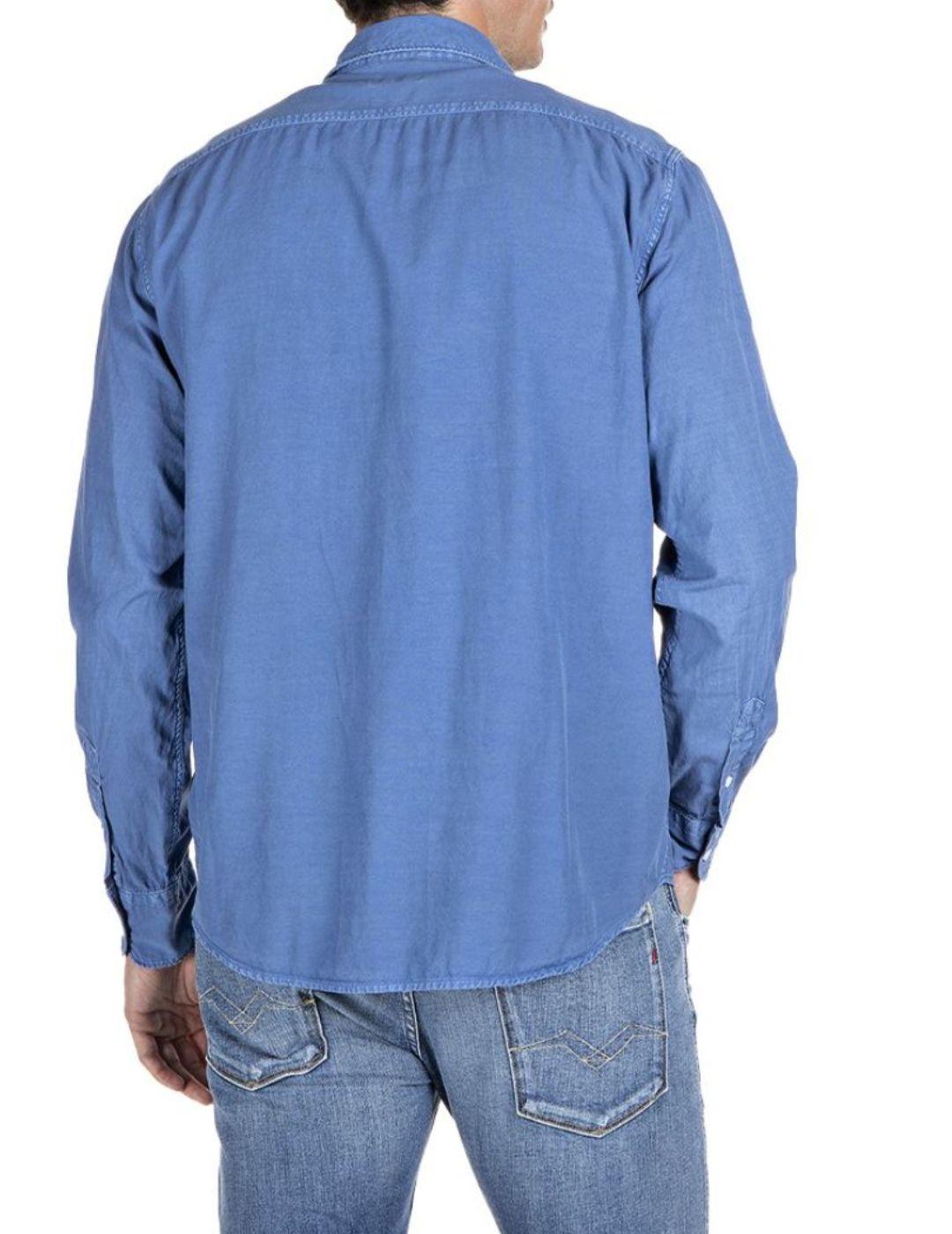 Camisa Replay azul para hombre -a
