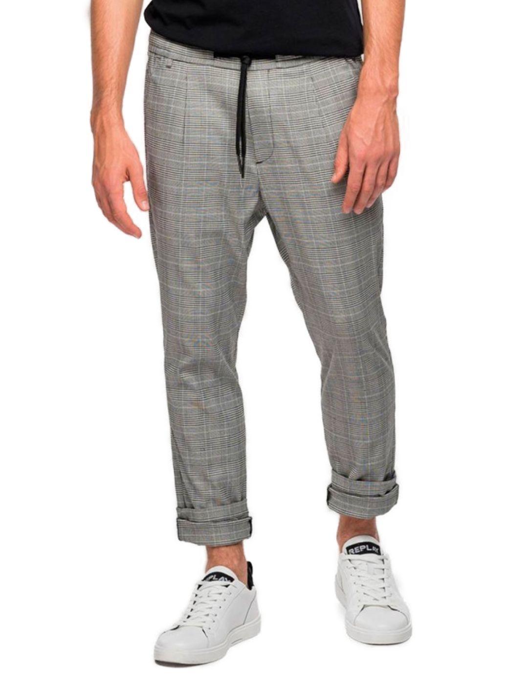 Pantalon Replay pata de gallo para hombre-a