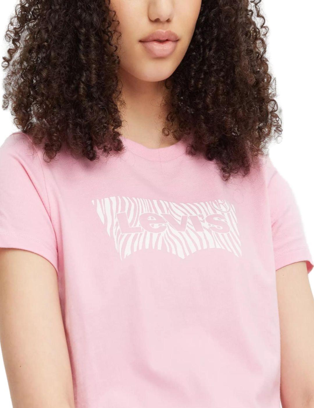 Camiseta Levi s Zebra Fill rosa para mujer a