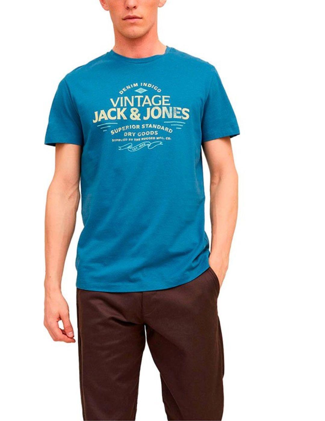 Camiseta Jack&Jones Blubooster azul de hombre-b